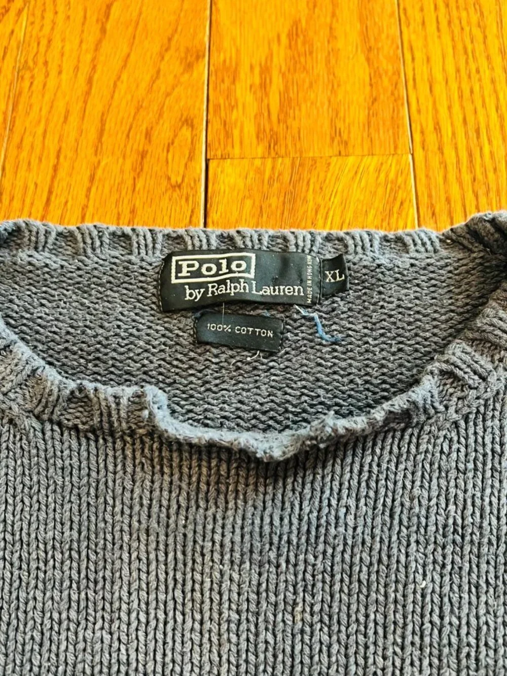 Vintage 90's Polo Ralph Lauren Men’s Cable Knit Fisherman Sweater Size XL Chunky